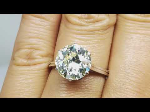 3.69 ct Old European cut diamond Vintage Art Deco ring