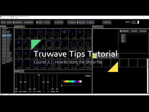 Truwave Tutorial Video - 8. How to store the Show file