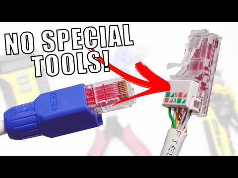 How to Wire Up Ethernet Plugs WITHOUT special tools!! (Tool Free RJ45 Connector for CAT5e & CAT6)