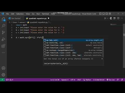 Python Math Solving Quadratic Equations With Python