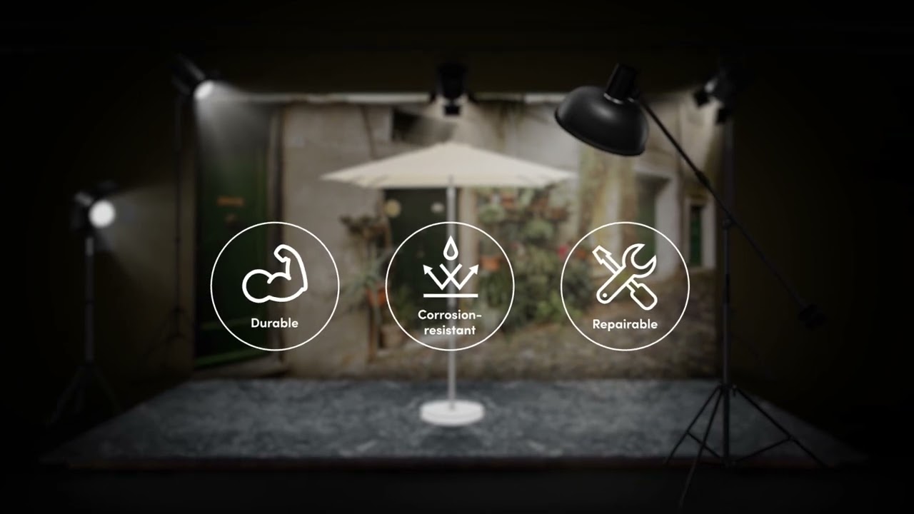 Suncomfort by Glatz Parasol Pop Up Stone gray, Ø 300 mm