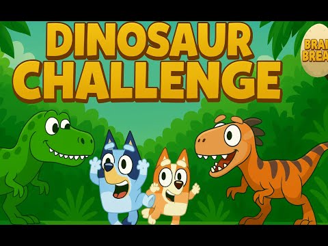 🌋 BLUEY’s Dinosaur Brain Break! 🦕 Keepy Uppy, Spot the Difference & Jump Battles! | Bluey