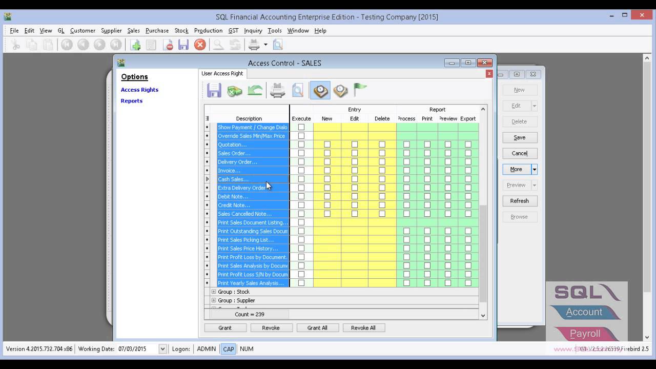 Setting AccessRight 01