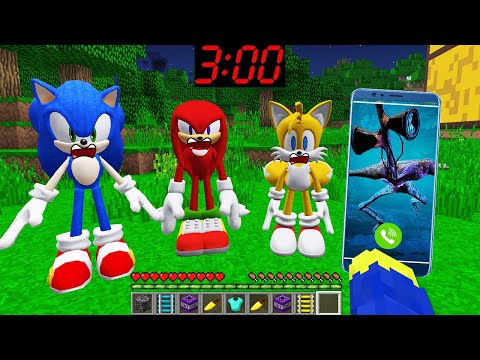 DON'T CALL TO SIRENHEAD AT 3:00 AM in MINECRAFT PLAYGAME SONIC - Gameplay FNAF Knuckles ROBLOX