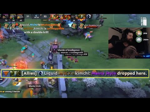 "he did the THING!" -Puppey & Gorgc reaction to Liquid dropping Manta & Mantles in OG's fountain