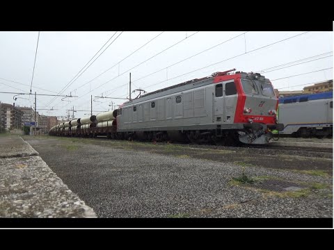 E652.004 con tubi in acciaio [MODANE FX - M. MARCIANISE], in transito a Roma Tuscolana!