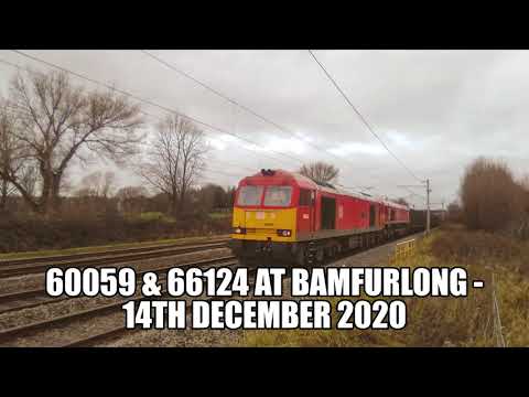 60059 & 66124 at Bamfurlong   14th December 2020