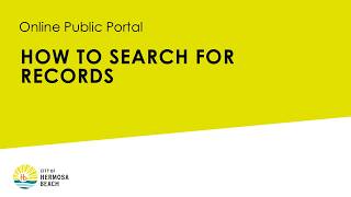 Permit Portal - How to search records