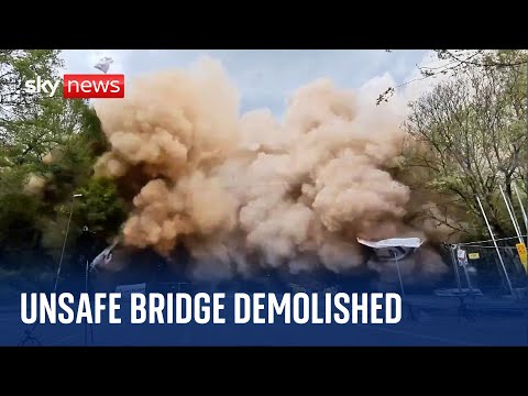 Germany: Huge explosion as unsafe bridge demolished