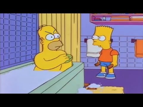 Homer Gets Hit By Chair & Strangles Bart