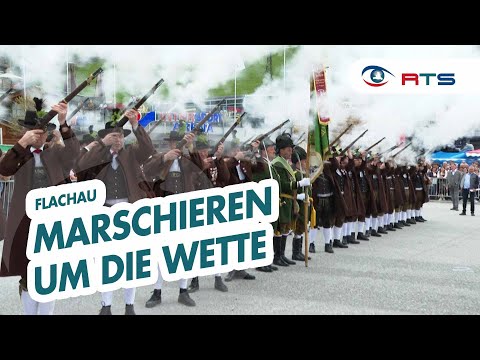 Marschieren um die Wette und nach Punkten: 300 Jahre Stegerschützen und Musikkapelle Flachau
