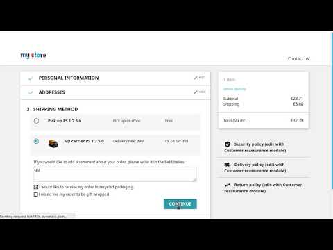 PrestaShop 1.7.5.0 checkout