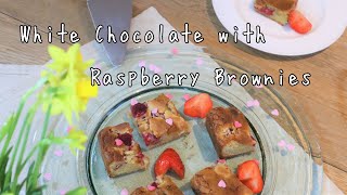 ♥バレンタインにぴったり♥チョコが苦手な方にも喜ばれる‼混ぜて焼くだけの簡単ホワイトチョコ＆ラズベリー ブラウニー White Chocolate with Raspberry Brownies #8