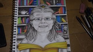 Color Marker/ Charcoal Portrait: Lily