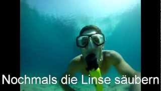 preview picture of video 'Go Pro Hero 2 HD, Spare Air, unter Wasser tauchen, diving'