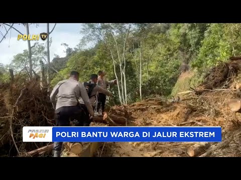 PERSONEL POLRES GAYO LUES BANTU WARGA LINTASI JALUR EKSTREM BLANGKEJEREN - KUTACAE