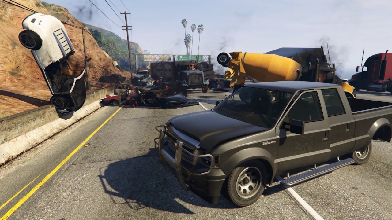 Best Car Crashes | Highway Pileup in GTA5