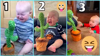 4 March 2023 |Cute Babies Playing with Dancing Cactus (Hilarious)Cute Baby Funny Videos