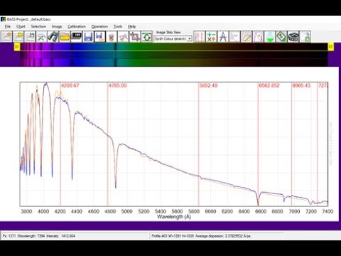 Star Analyser 100 with BASS - Basic Astronomical Spectroscopy Software.