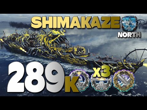 Destroyer Shimakaze on map North, 289k damage - World of Warships
