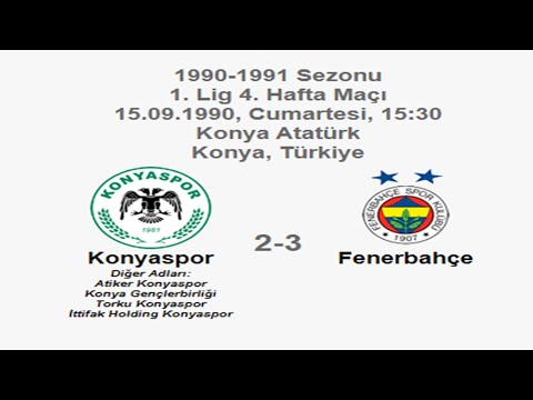 Konyaspor 2-3 Fenerbahçe [HD] 15.09.1990 - 1990-1991 Turkish 1st league Matchday 4