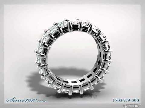 4 ct White Gold Emerald Cut Eternity Band