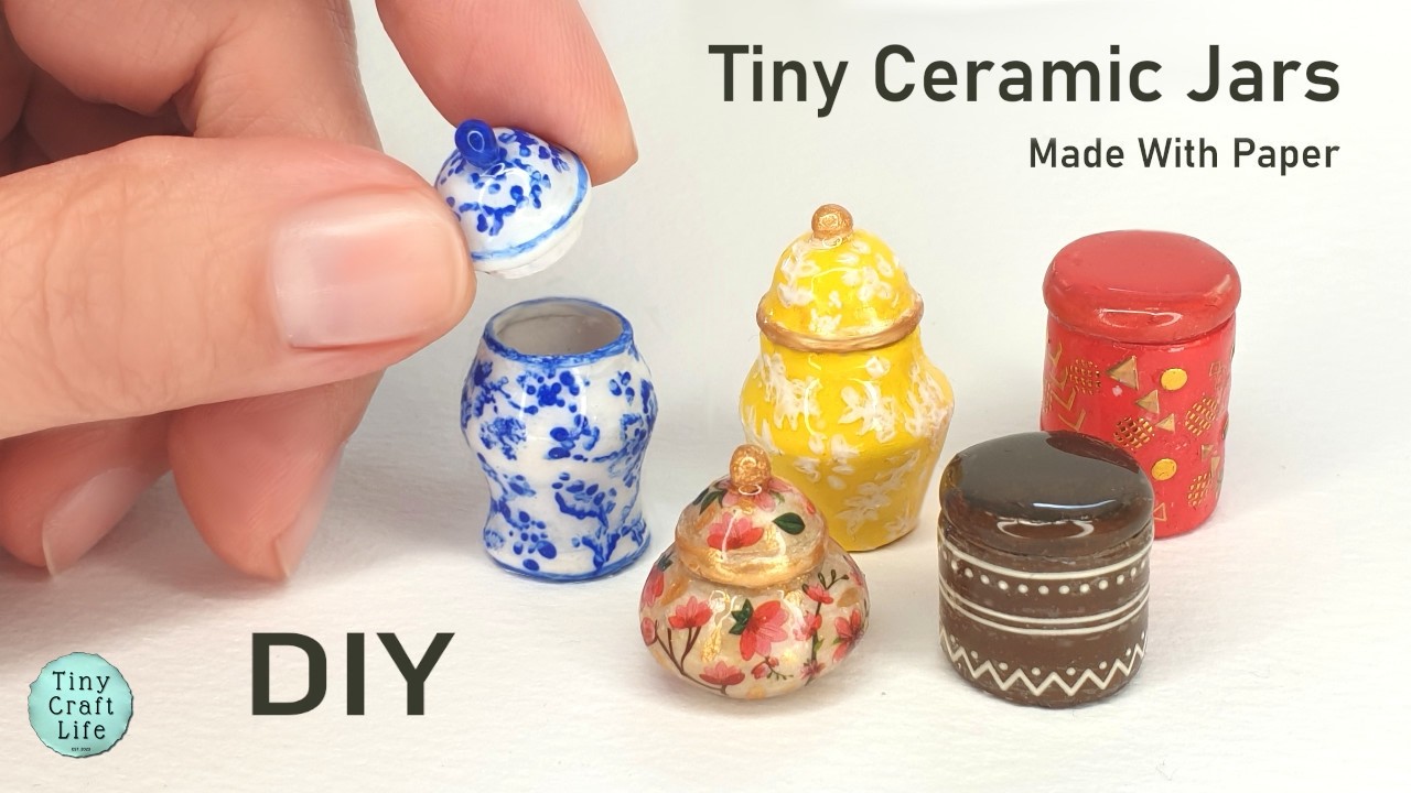 ✨EASY Ceramic Jars FROM PAPER! | Porcelain Dishes | #CeramicJar #LittleThings