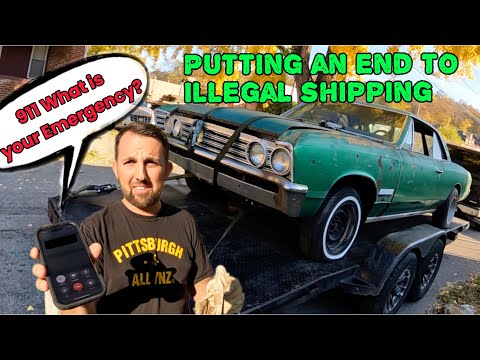 Police, tow trucks and an impounded trailer. Busted illegal shipper pulling one over on us.