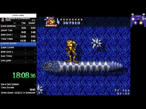 SPEEDRUN | Battletoads in Battlemaniacs (SNES) | Pimple(All Missions) in 26min:38sec