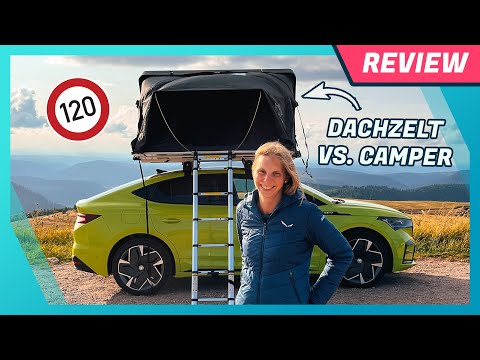 Wir campen im Skycamper 3.0: Dachzelt auf dem Škoda Enyaq vs. Camper | Aufbau, Schlaf-Test & Details