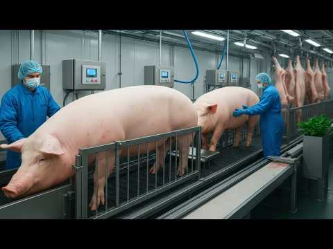 Inside a MEGA Pork Factory 🏭 Modern Meat Production from Farm to Table
