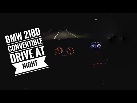 BMW 218d Convertible (2016) - POV Drive at night