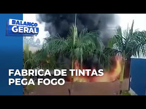 Fábrica de tintas pega fogo nesta sexta feira em enéas marques no sudoeste do Paraná