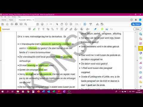 Afrikaans Graad 12   Informele Brief