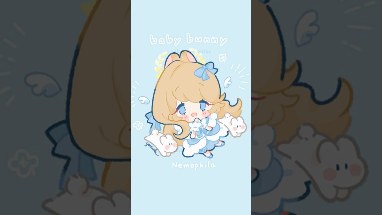 【With a Friend】baby bunny🍀 Timelapse イラストメイキング　#shorts