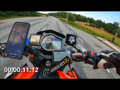 KTM Super Duke 1290R acceleration 0-240kph / 0-150mph