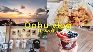 ハワイVlog | オアフ島ノースショアでほぼずっと食べている記録 | リブアイステーキ | ガーリックシュリンプ | KCC farmer's Market | アサイーボウル | マラサダ