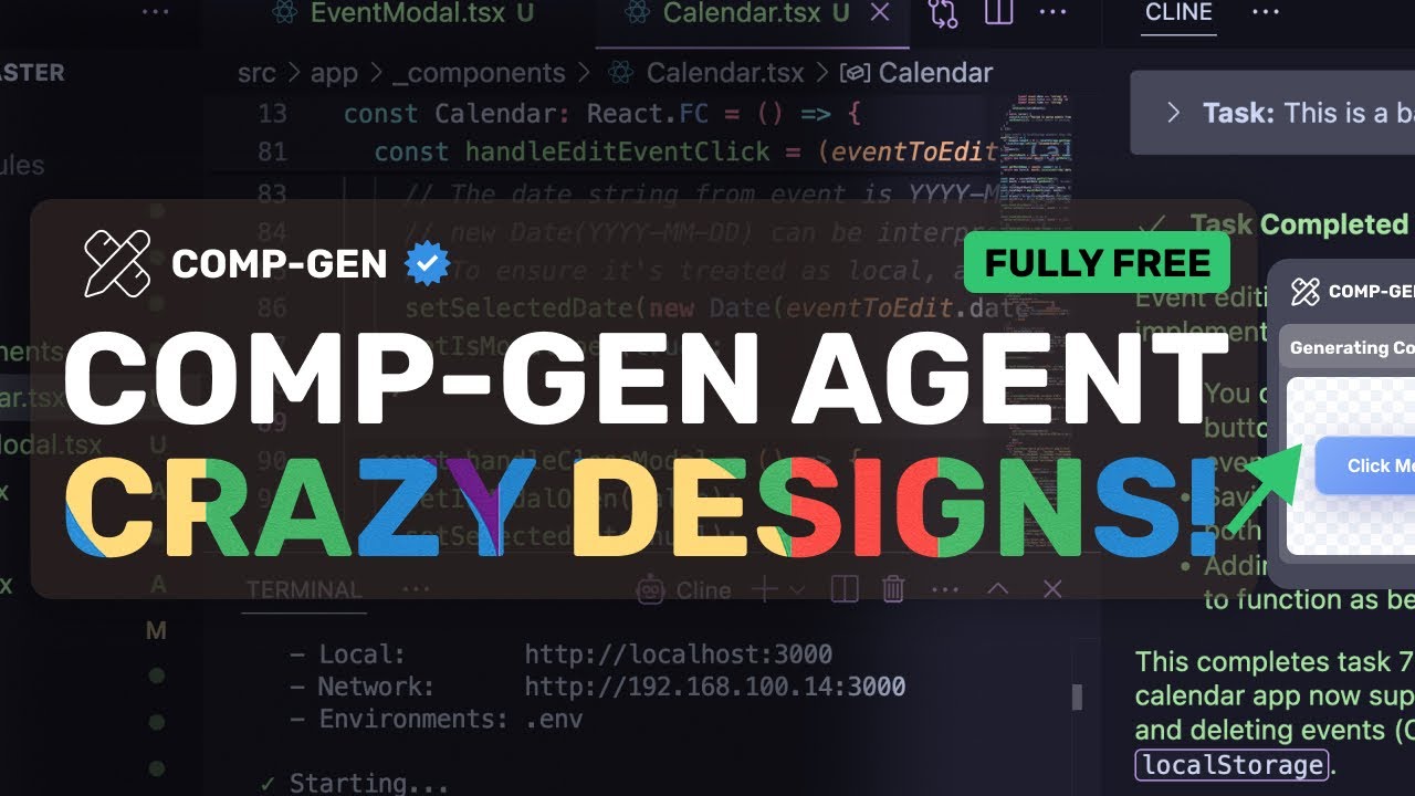 CompGen Agent + FREE 3.7 Sonnet: FREE AI Component Generator Agent is CRAZY! (w/ OnDemand)