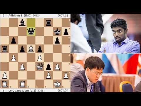 Le Quang Liem vs Adhiban (World blitz championship 2019, round 15)
