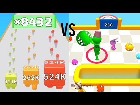 2048 Jelly Shooter VS Merge.io 2048 Cube ball