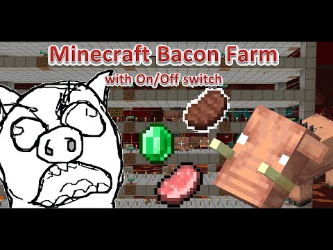 Fastest Food - Minecraft Hoglin Farm - Porkchops and Leather - On/Off switch