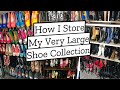 How I Store My VERY LARGE Shoe Collection Shoe Storage Ideas