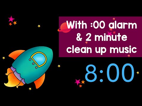 Space Rocket 8 Minute Rotation Timer + 2 Minute Clean Up Timer