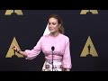 Brie Larson Discusses Oscar Nomination for 