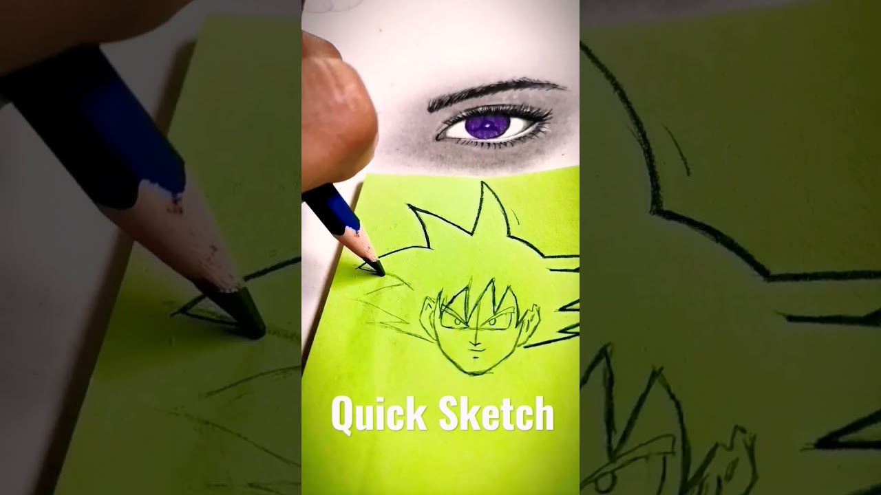 Goku Sketch on Sticky Notes 🖊️ 📝 #shorts #fmp #animedrawing