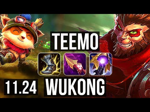TEEMO vs WUKONG (TOP) | Legendary, 13/4/14, 1.0M mastery | NA Diamond | 11.24