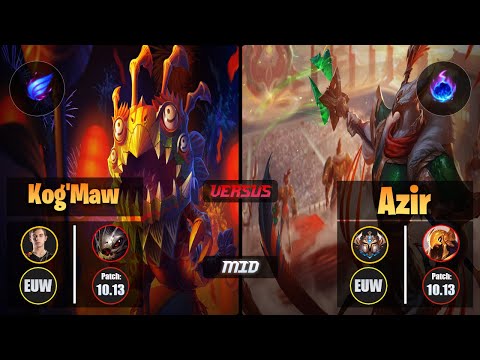 Caps KOG'MAW (Mid) [Phase Rush] VS AZIR - Challenger EUW Patch 10.13