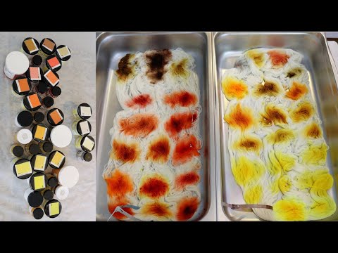Dyepot PS #64 - Swatching Orange and Yellow Acid Dyes Across 5 Brands