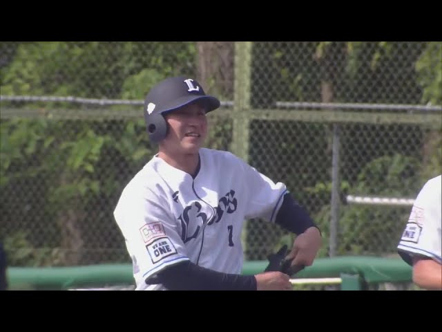 【ファーム】貴重な追加点!! ライオンズ・金子侑司 センターへタイムリーヒットを放つ!! 2024年6月7日 埼玉西武ライオンズ 対 東京ヤクルトスワローズ