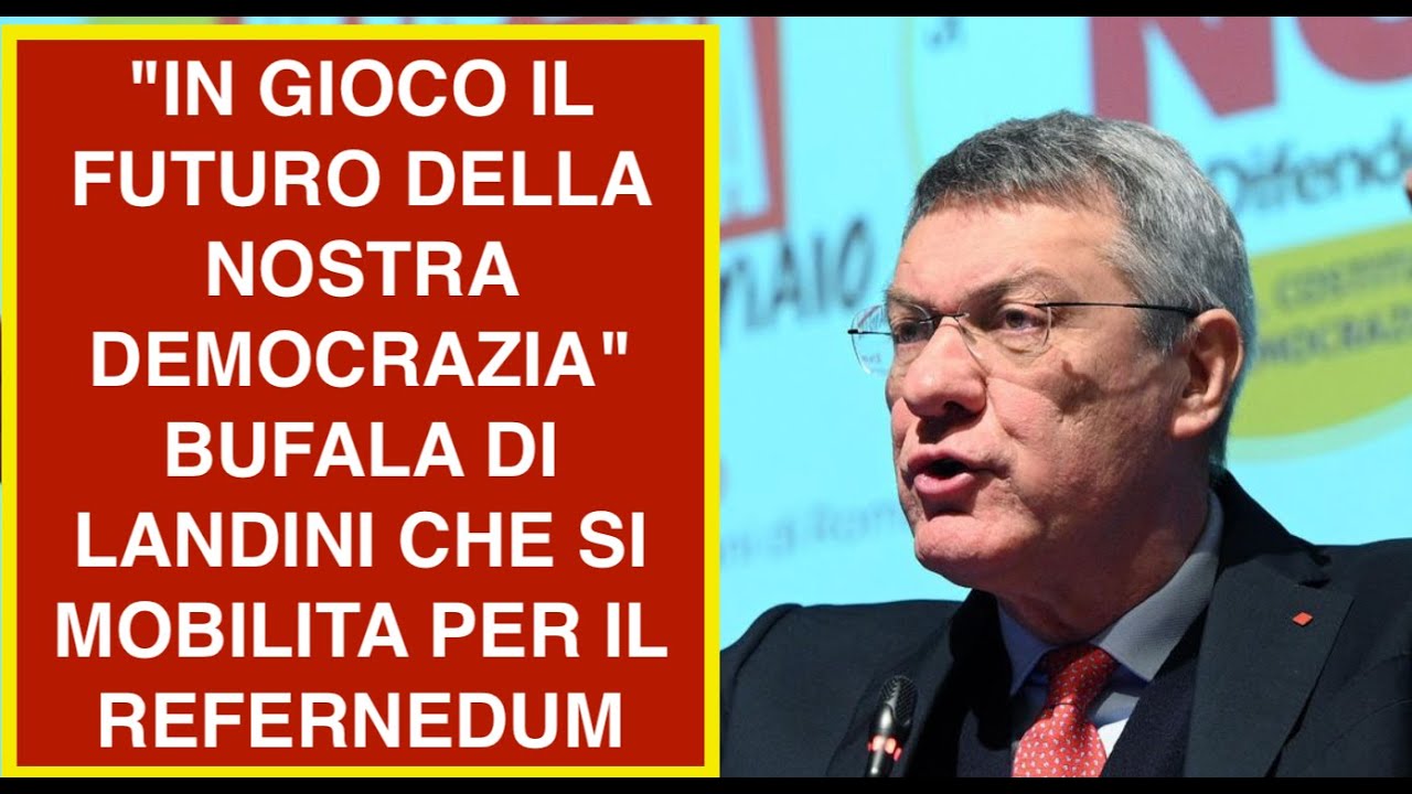 "IN GIOCO IL FUTURO DELLA NOSTRA DEMOCRAZIA" BUFALA DI LANDINI CHE SI MOBILITA PER IL REFERNEDUM
